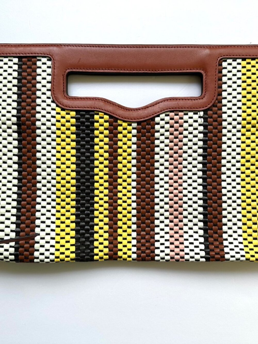 Rebecca Minkoff Multicolor Woven Clutch Boho-Chic 13 1/4" x 8 3/4" - Picture 2 of 11